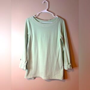 Soft Surroundings Light Mint Green Long Sleeve Tee
